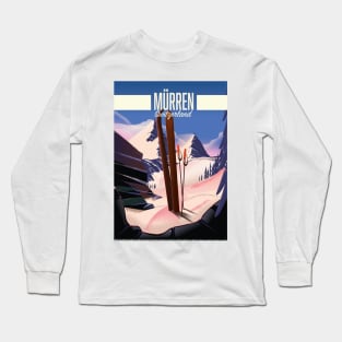 Murren Switzerland ski poster, Long Sleeve T-Shirt